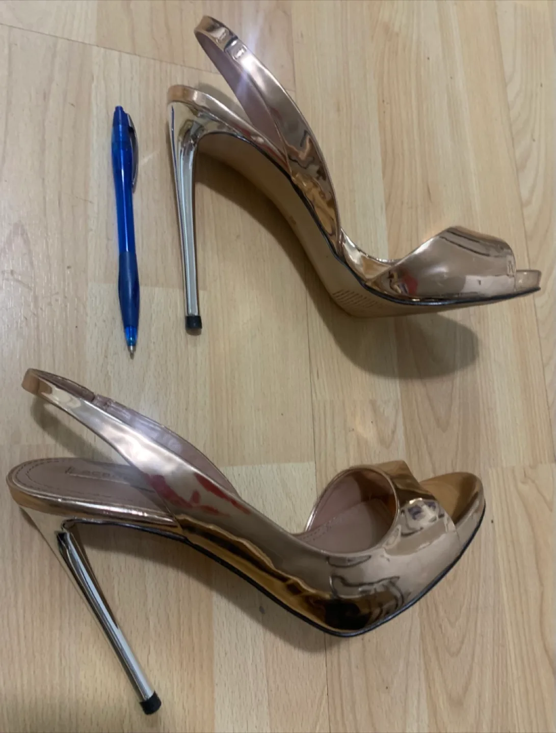BCBGMAXAZRIA Rose Gold Slingback Heels image indicator(3)