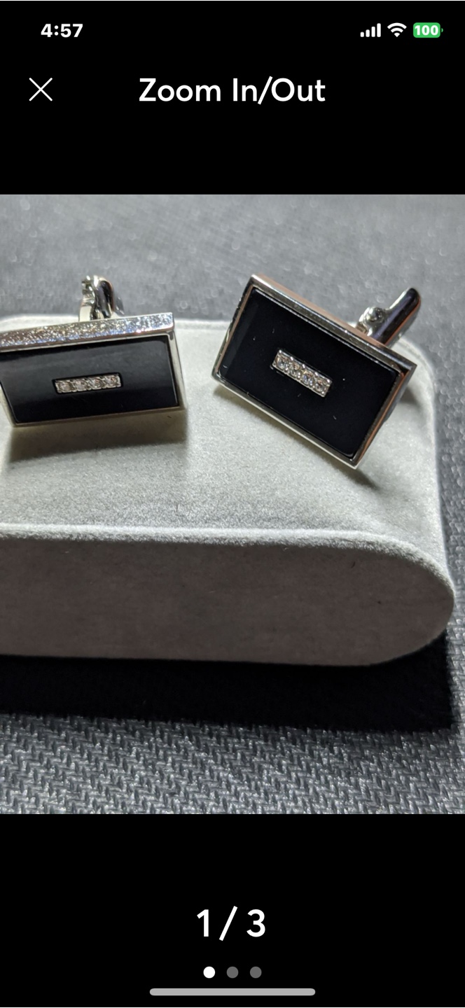 Men's Black Onyx Cufflinks with Diamonds