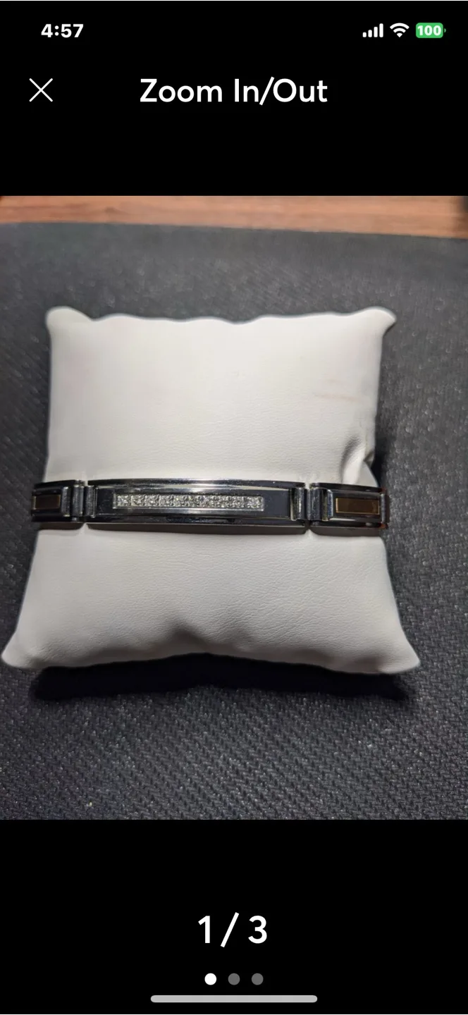 Men's Diamond Bracelet Two-Tone Stainless Steel thumbnail