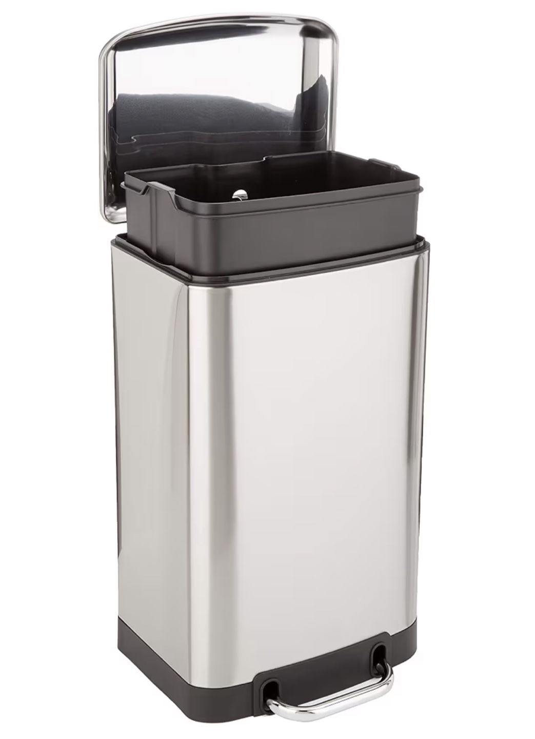 Amazon Basics Brushed Stainless Steel 5.3 Gallon Step Trash Can