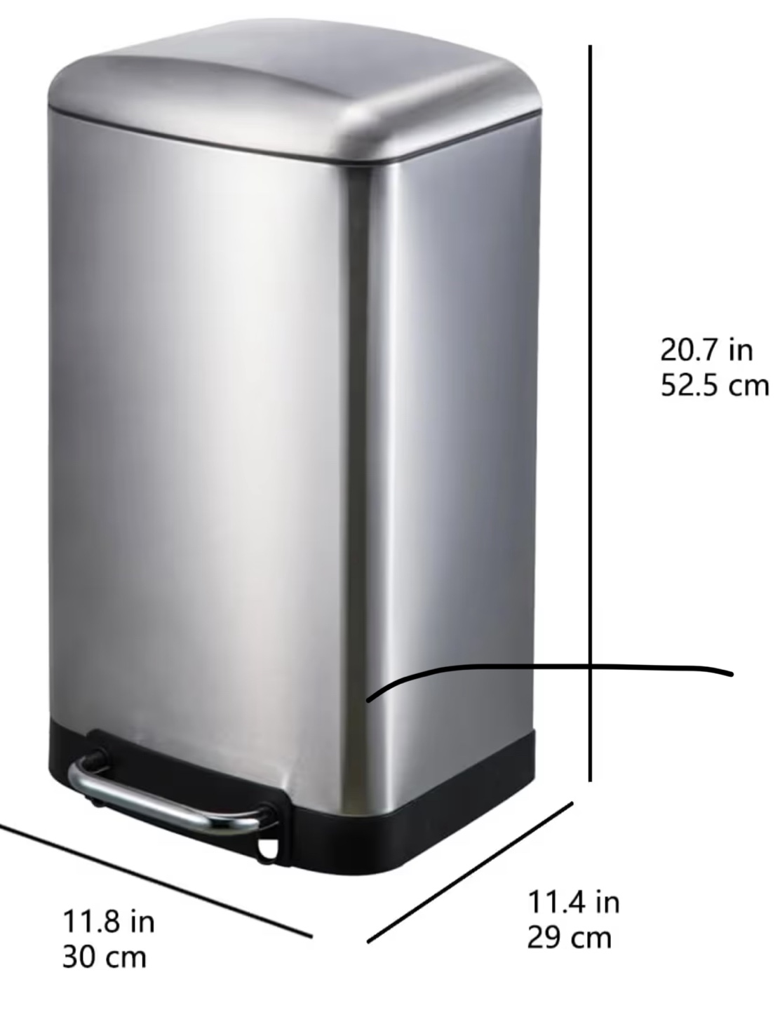 Amazon Basics Brushed Stainless Steel 5.3 Gallon Step Trash Can - photo 2