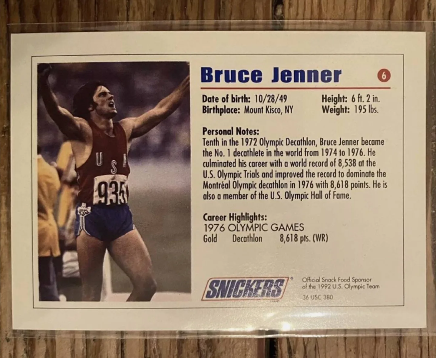 Bruce Jenner (Caitlyn Jenner) Olympic Card 1992 image indicator(2)