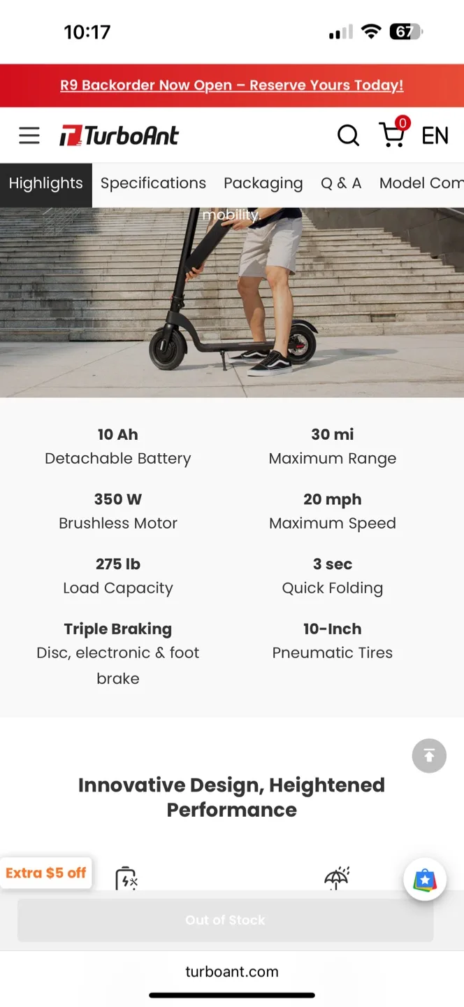 TurboAnt X7 Pro Folding Electric Scooter image indicator(6)