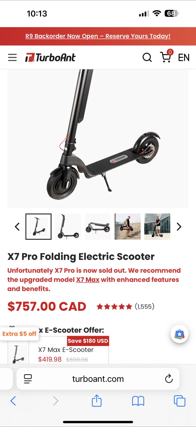 TurboAnt X7 Pro Folding Electric Scooter