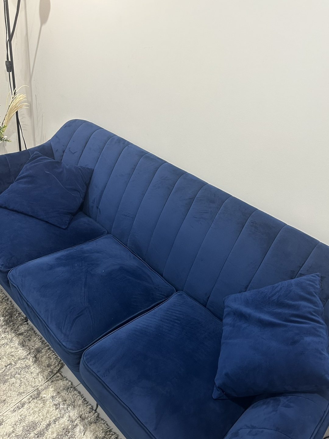 Gorgeous Blue Velvet Sofa Set - photo 3