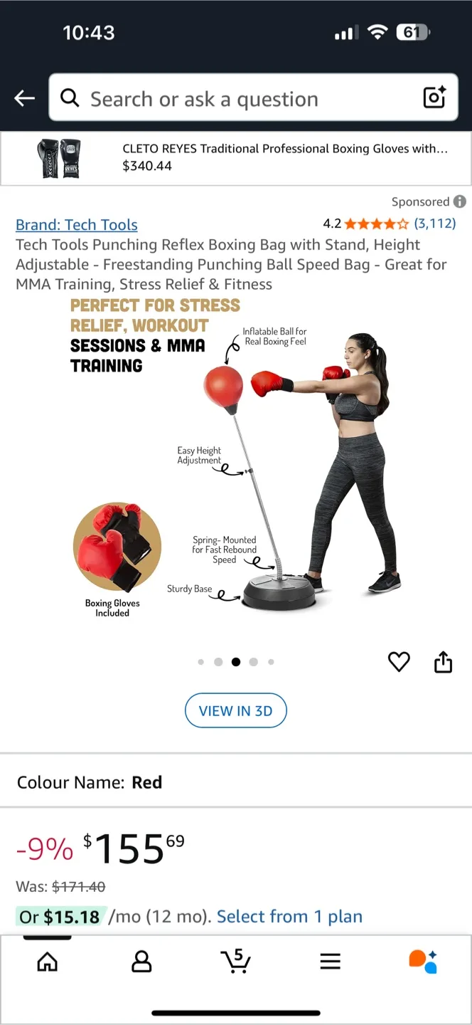 Punching Reflex Boxing Bag image indicator(2)