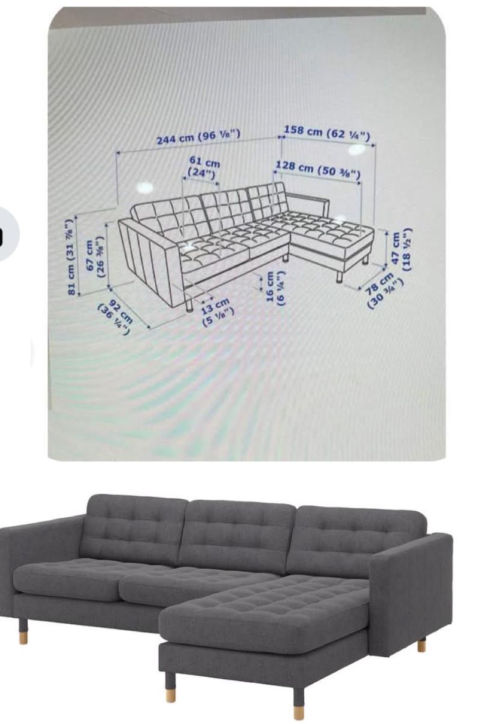 Grey Sectional Sofa - photo 3