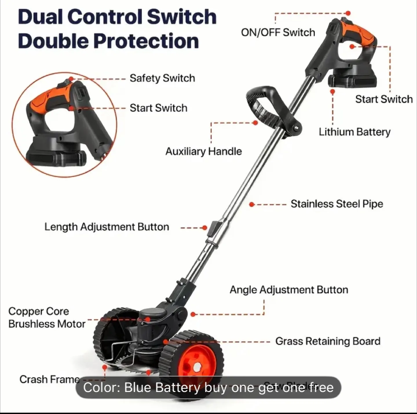 Cordless Electric Grass Trimmer with 2 Batteries🥕 thumbnail