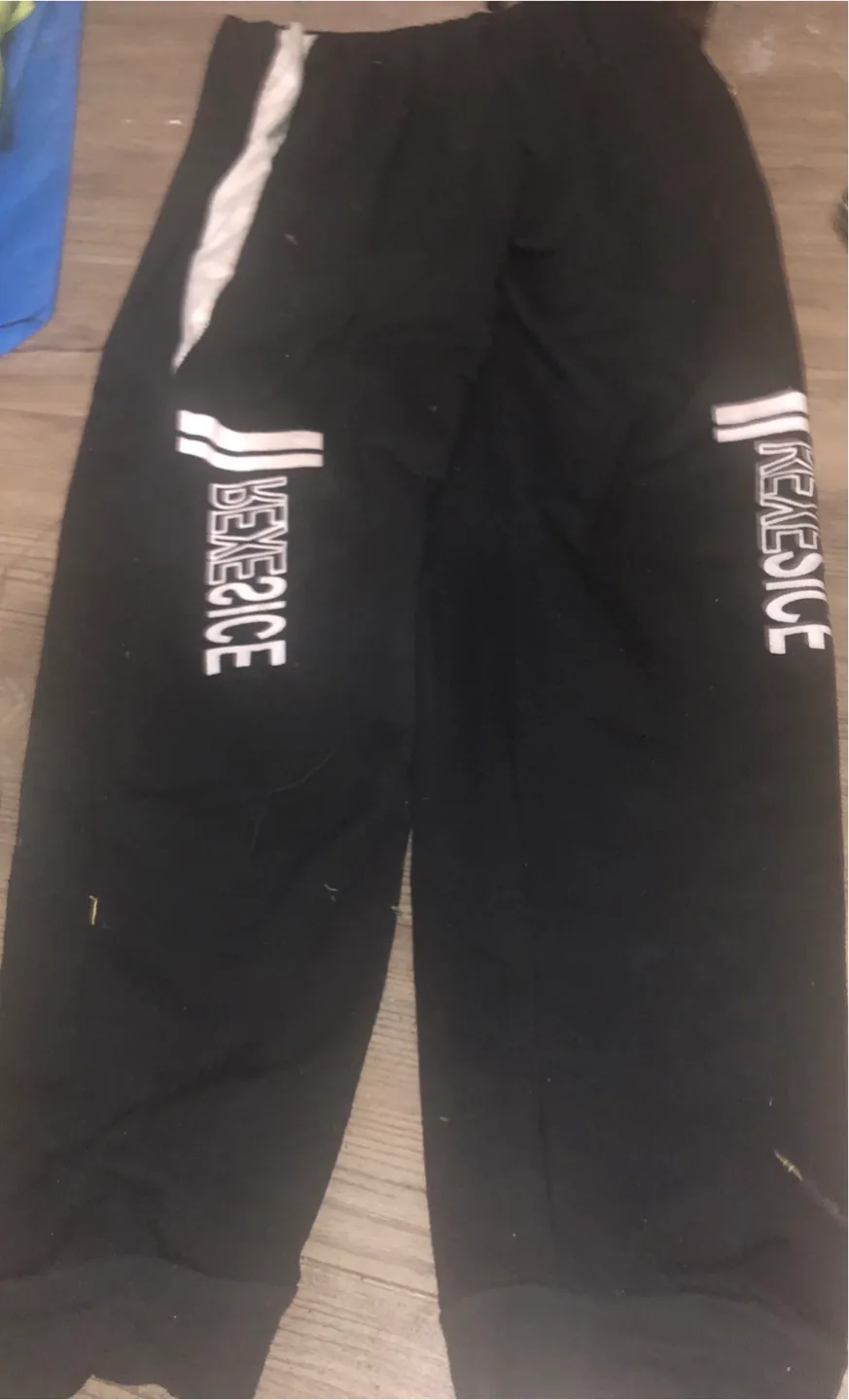 Black Joggers with White Side Stripes thumbnail