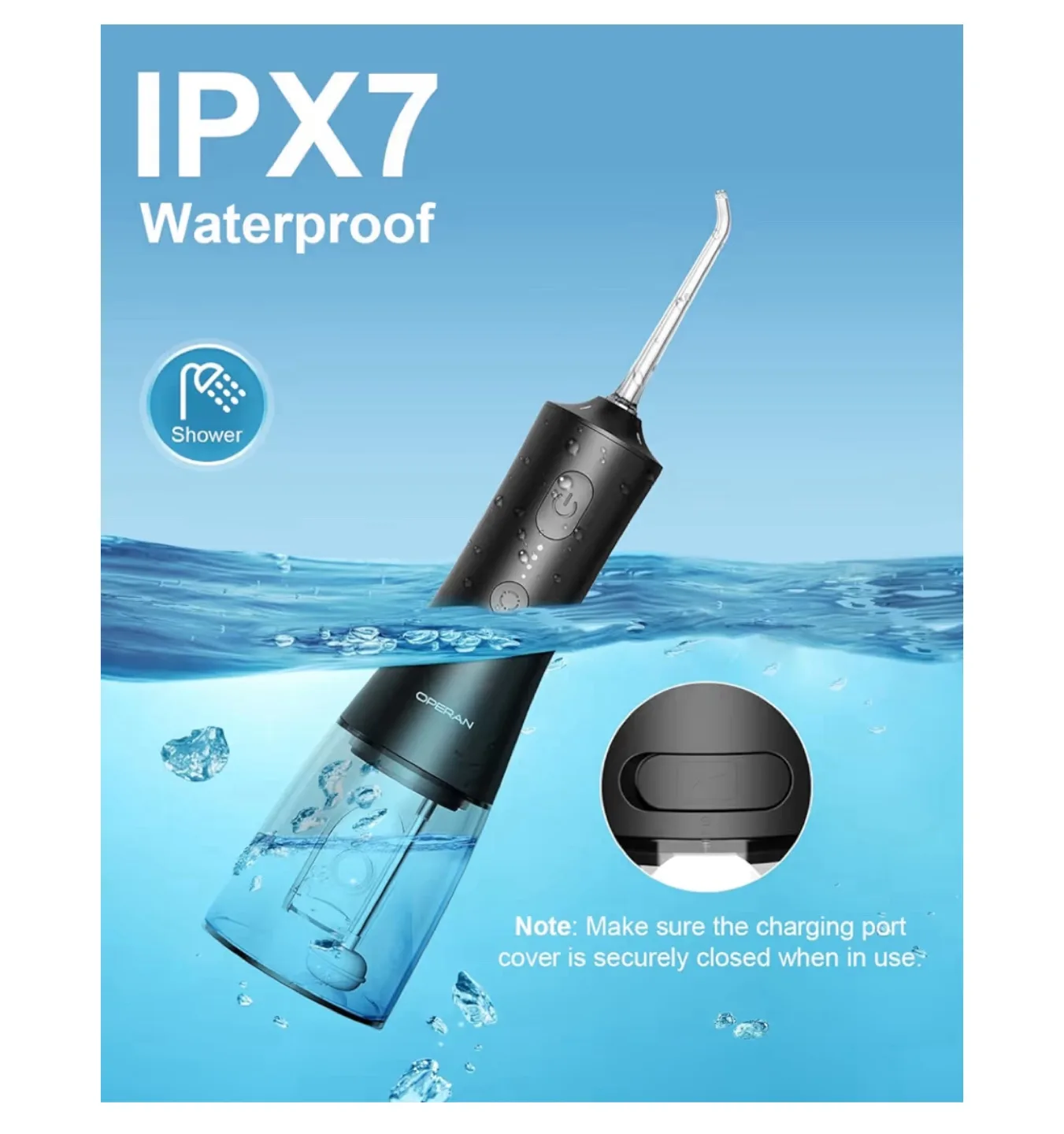 Brand New Portable Cordless Dental Flosser 🏒 image indicator(4)