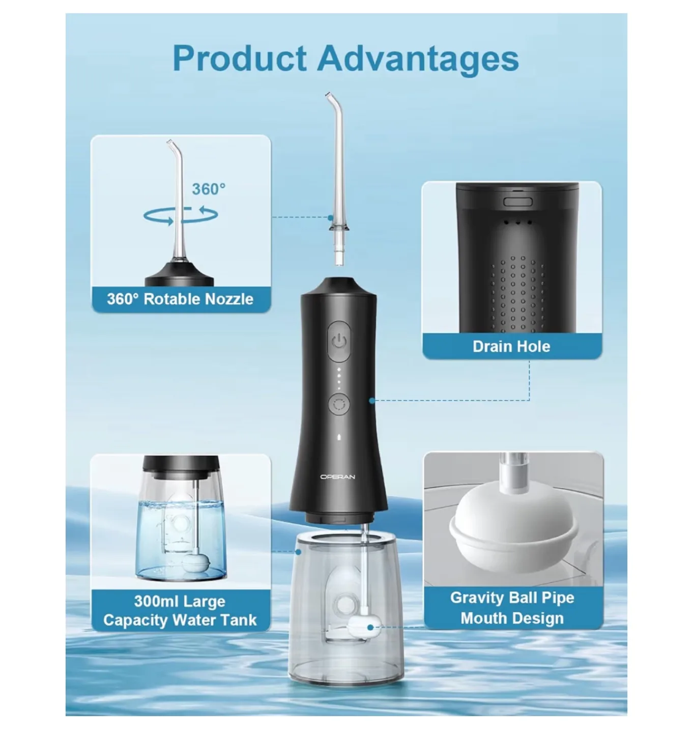 Brand New Portable Cordless Dental Flosser 🏒 image indicator(2)