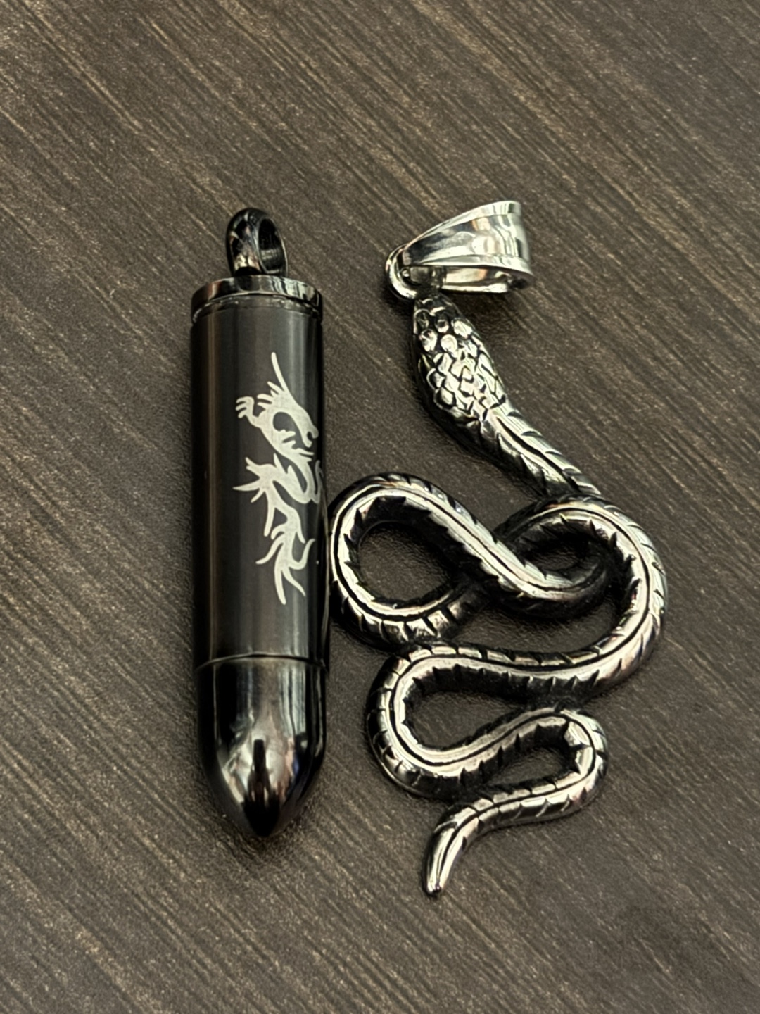 Two pendants: Bullet and Cobra