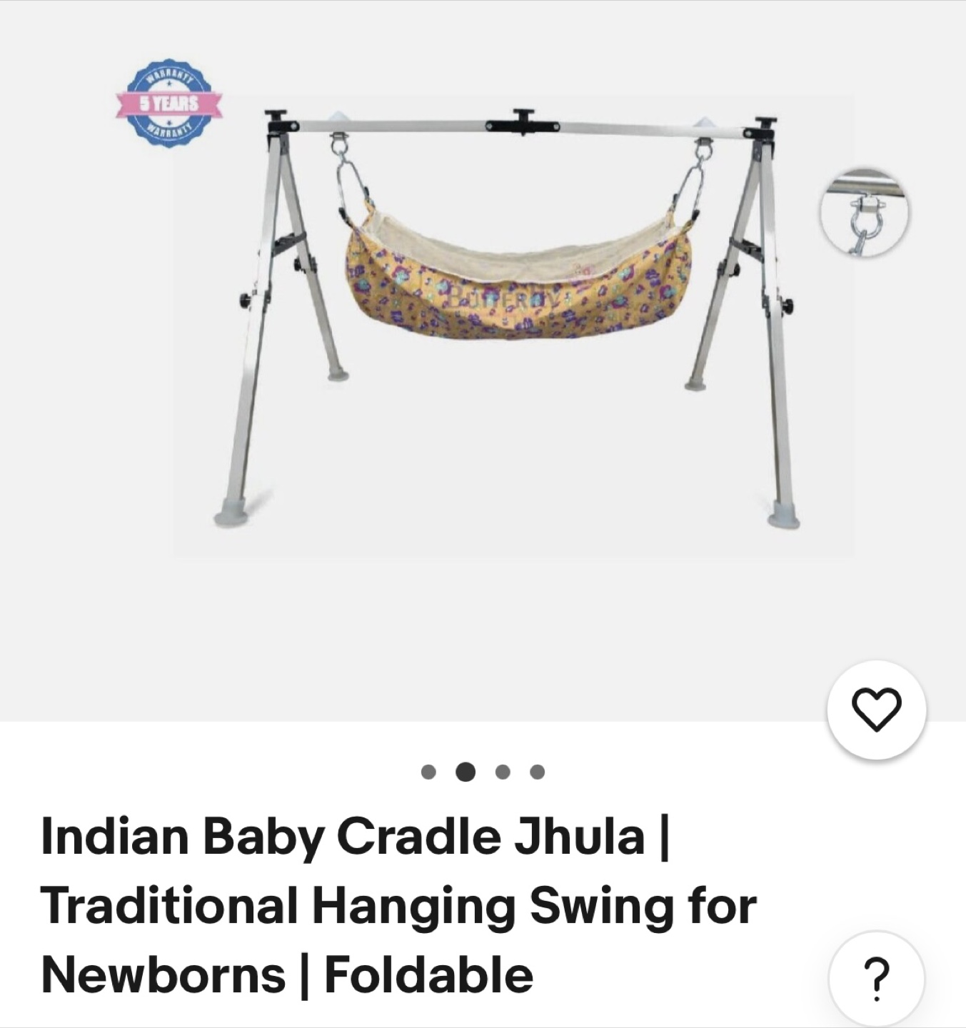 Foldable Indian Baby Jhula Cradle Swing with one extra bed