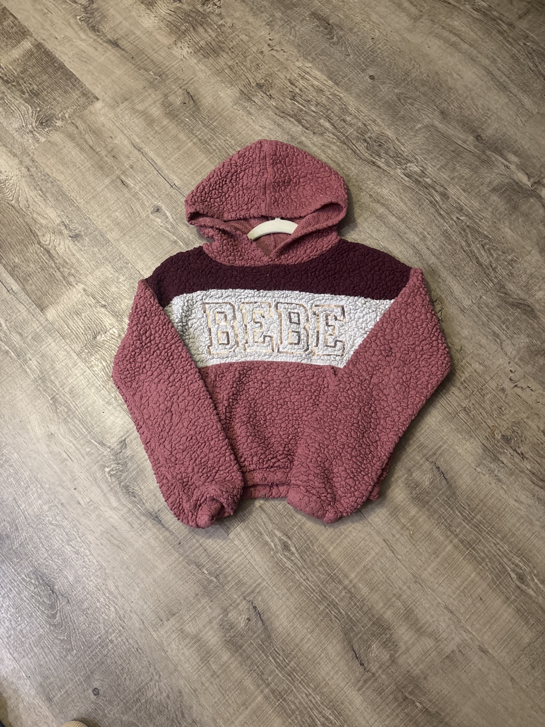 BEBE Girls' Pink Sherpa Hoodie Size L, it can fit from 10-14 - photo 2