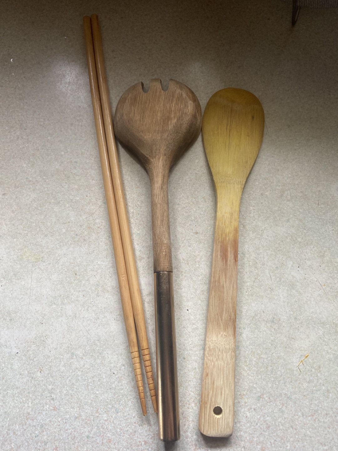 Wooden Utensil Set - Salad Server, Chopsticks, and Serving Spoon - photo 2