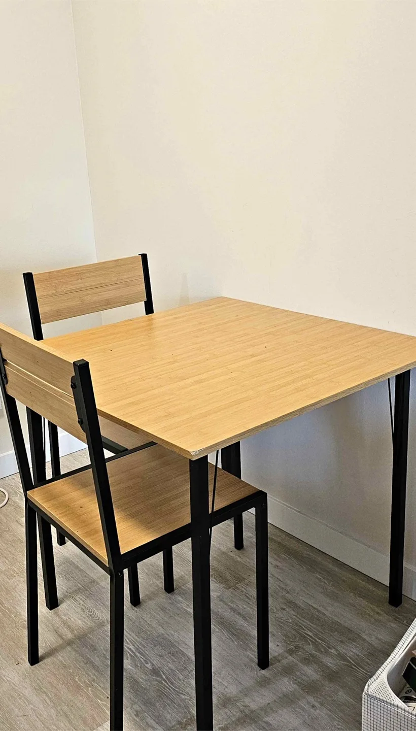 Small Square Dining Table Set with Two Chairs thumbnail