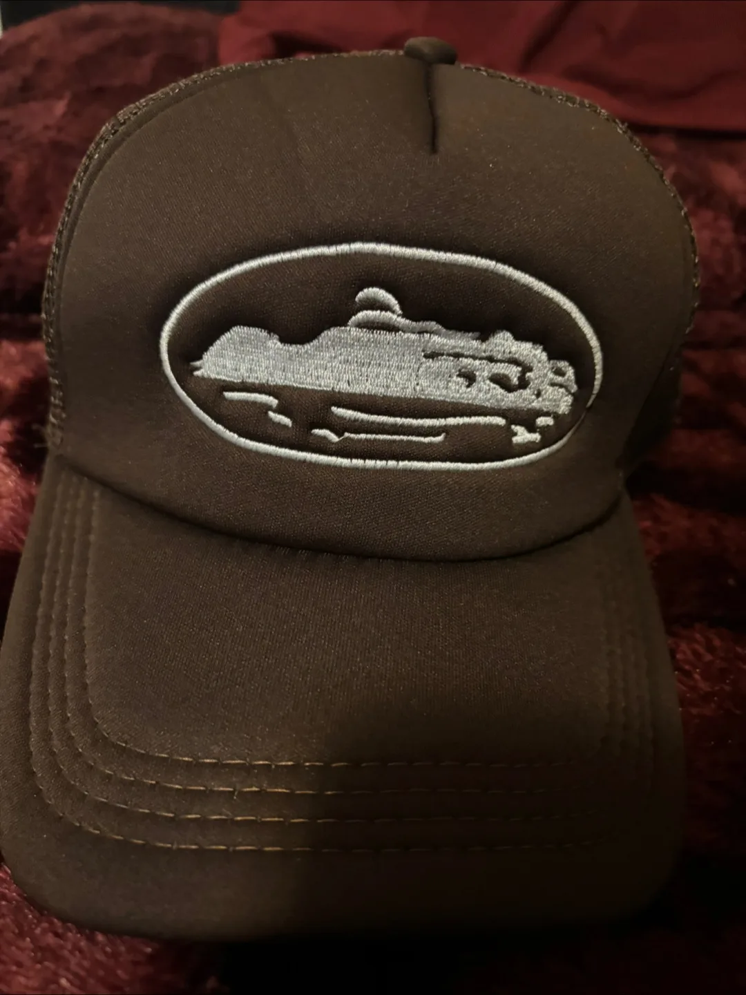 Brown Trucker Hat with Island Graphic thumbnail