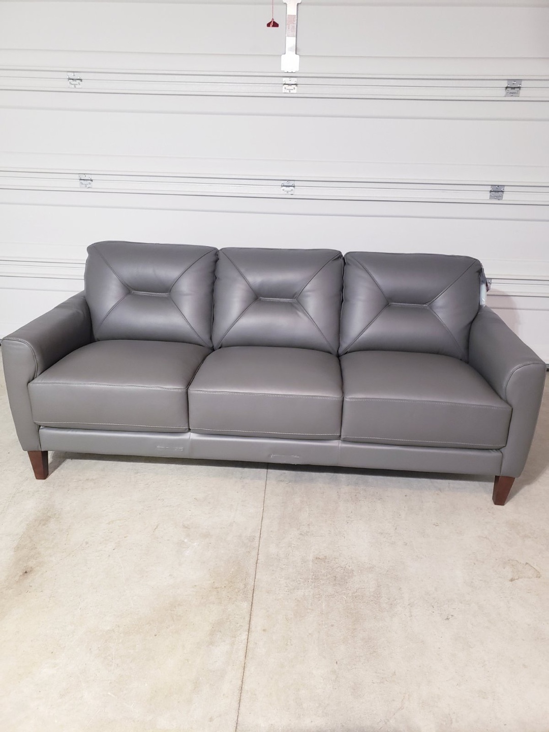 Amax Leather Sofa - Grey ( Delivery Available )