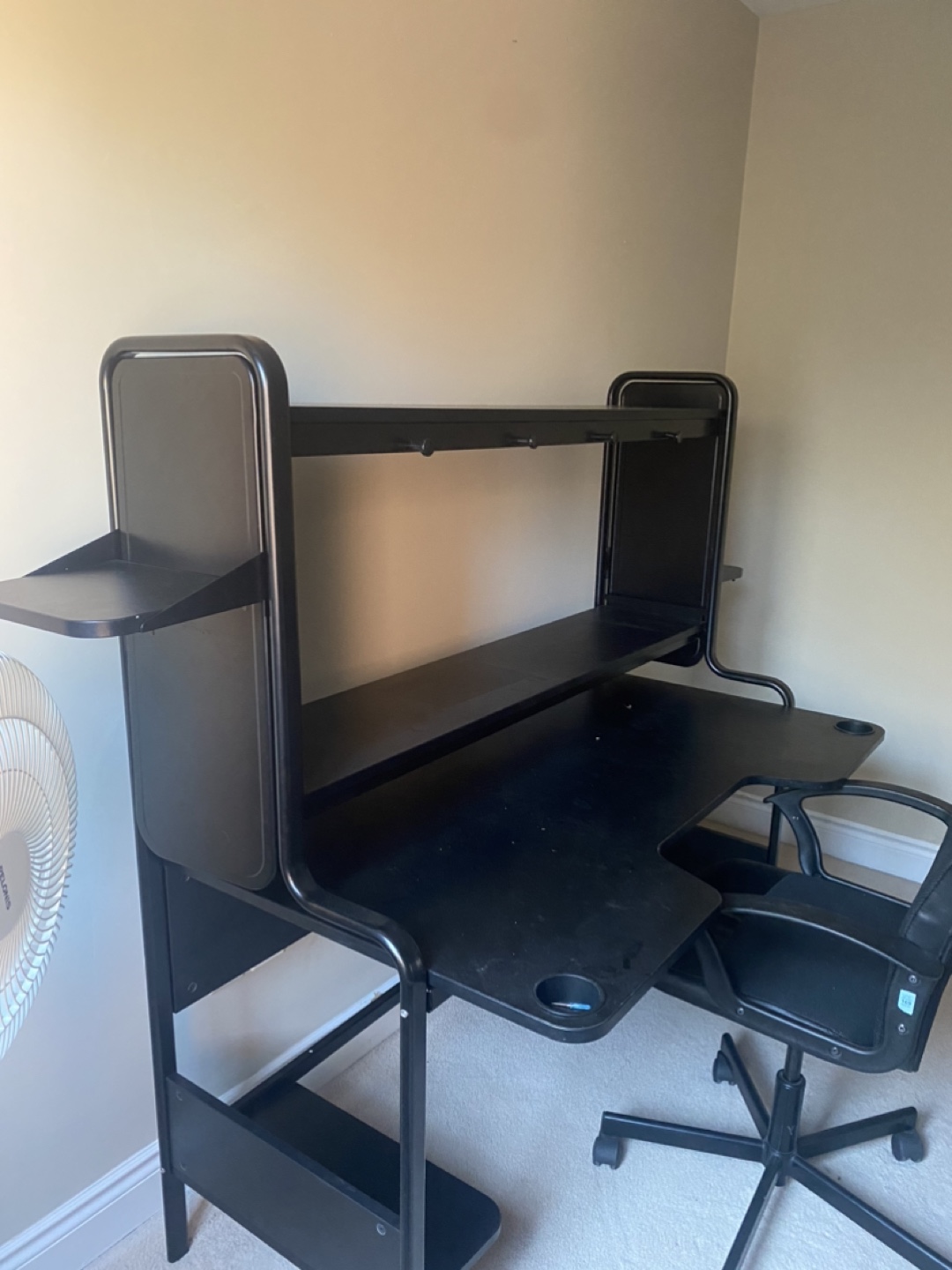 Black Work Desk with Chair - photo 3