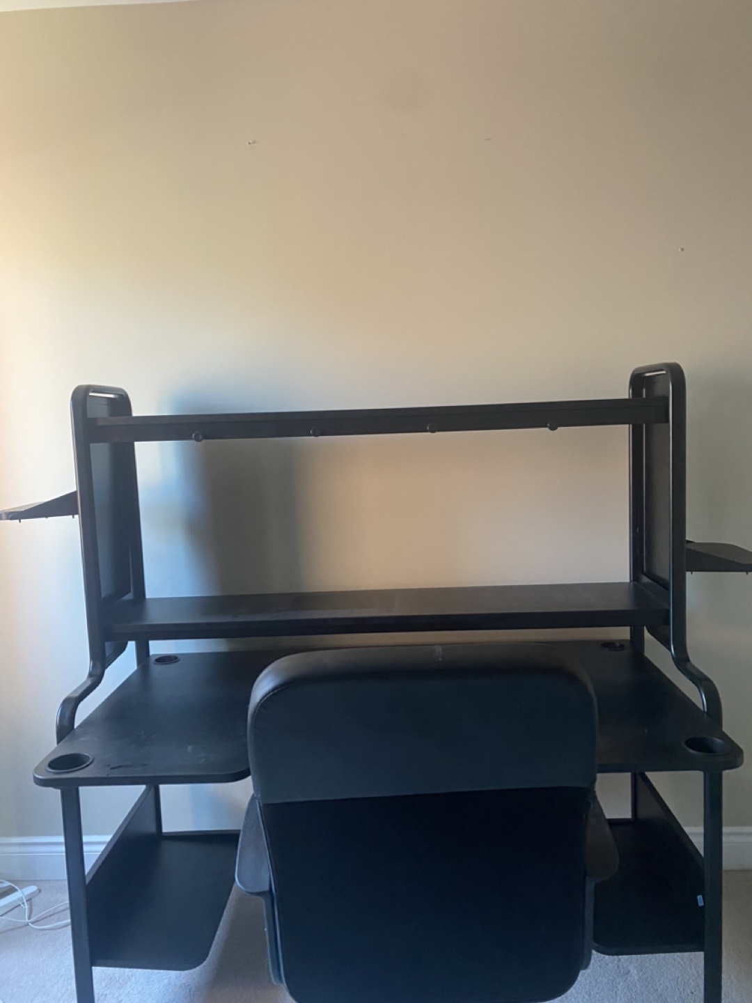 Black Work Desk with Chair - photo 2