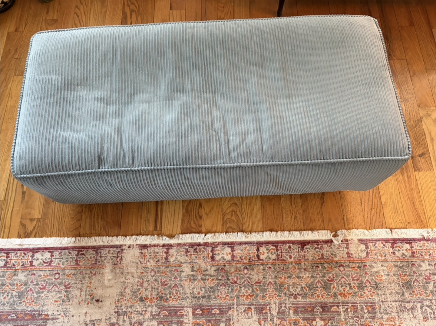 Blue Corduroy Ottoman seating - photo 2