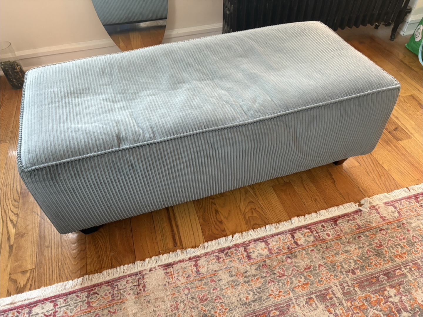 Blue Corduroy Ottoman seating