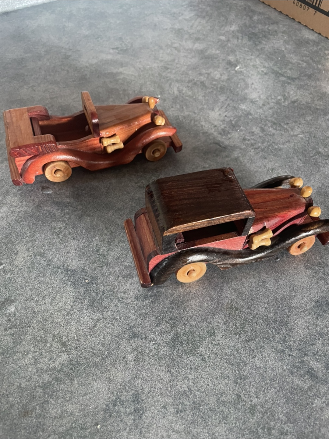 Vintage wooden toy cars