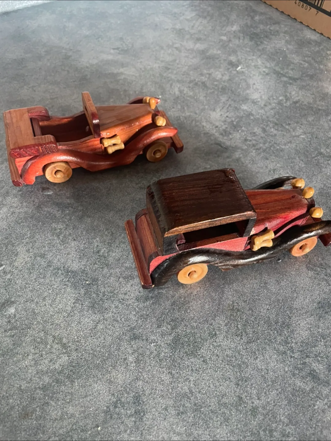 Vintage wooden toy cars thumbnail