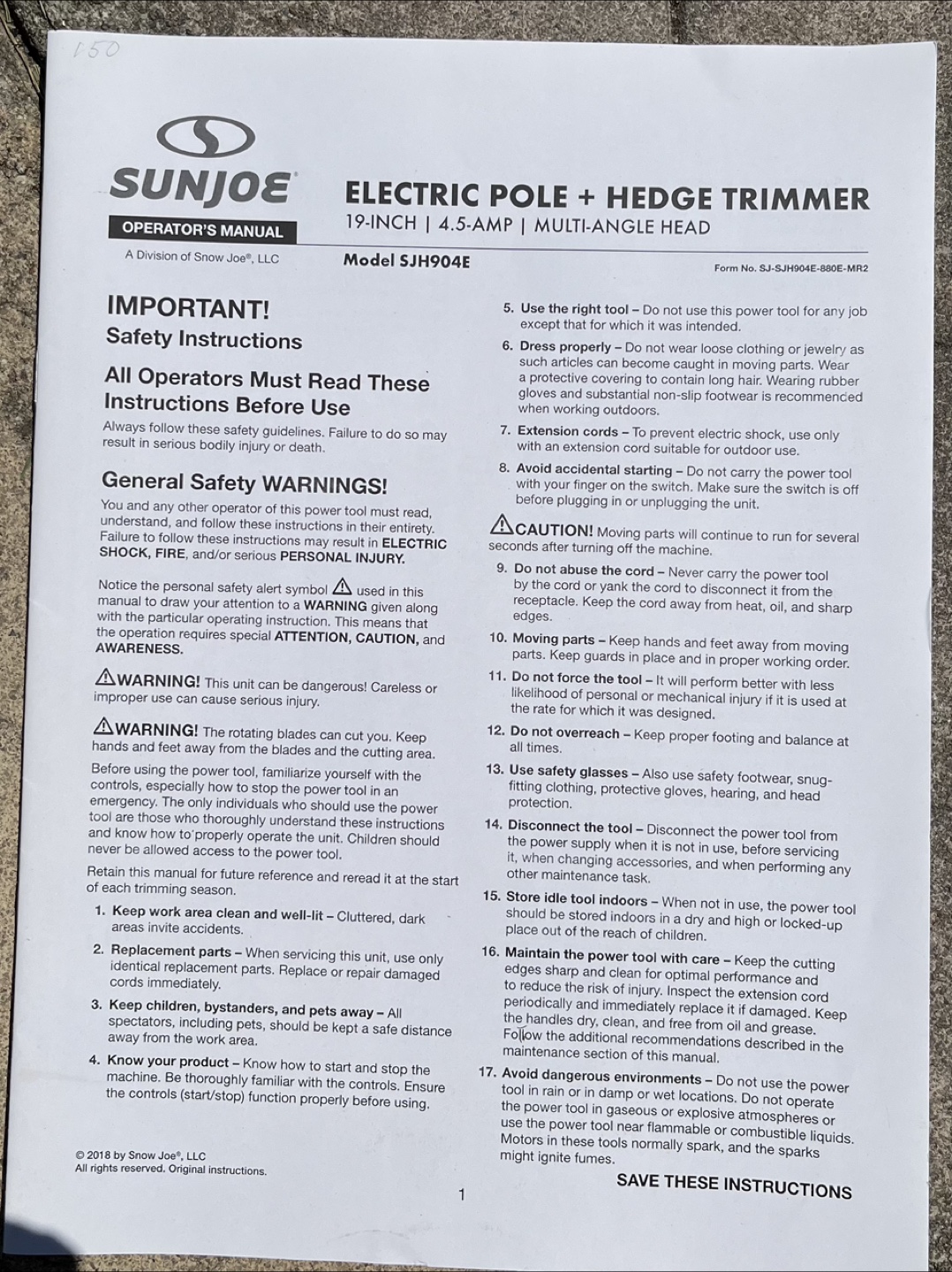 Sunjoe 19-inch Electric Pole Hedge Trimmer - photo 4
