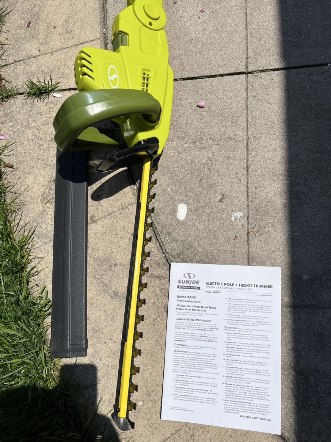 Sunjoe 19-inch Electric Pole Hedge Trimmer - photo 2