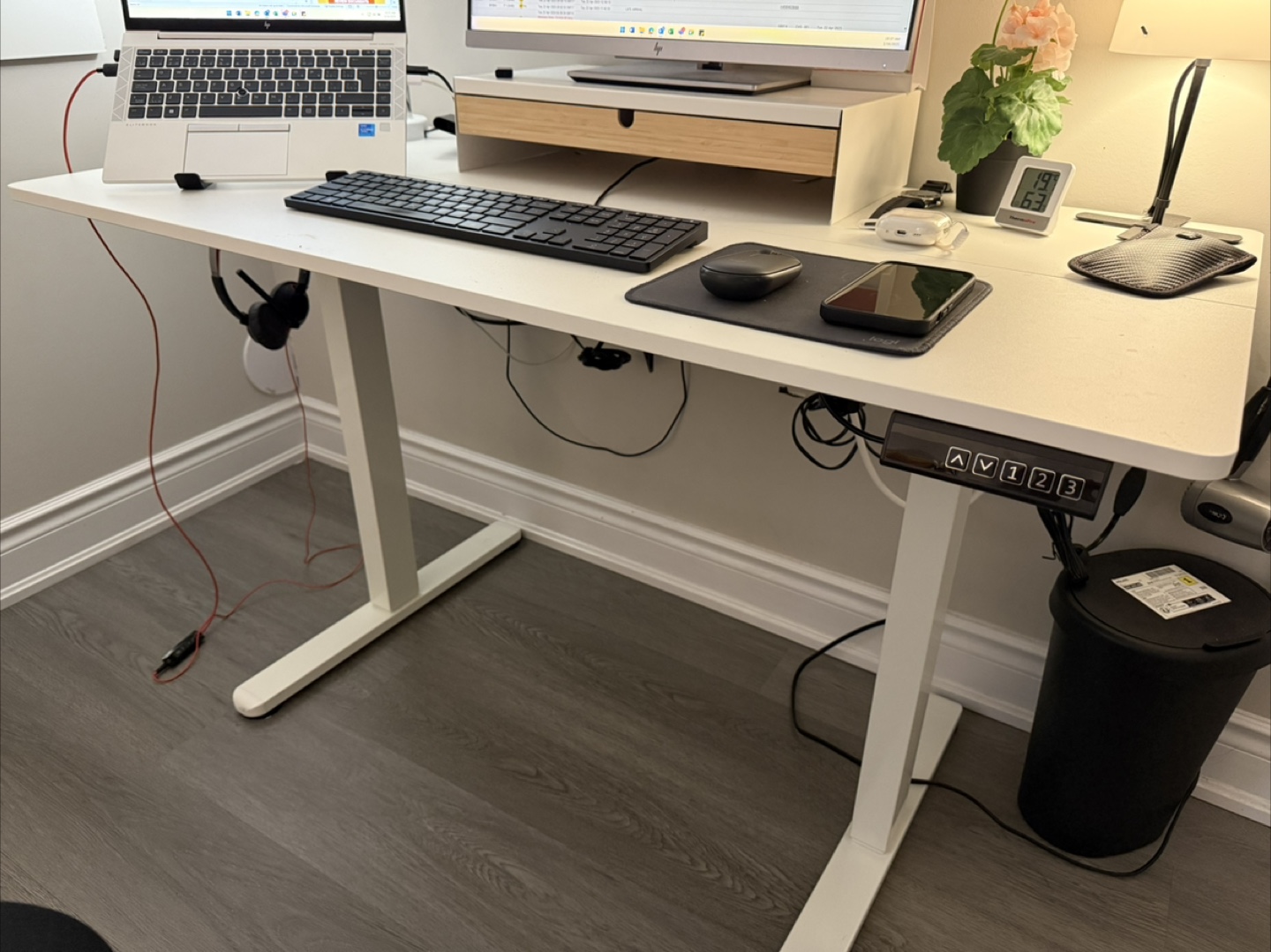 White Electric Standing Desk