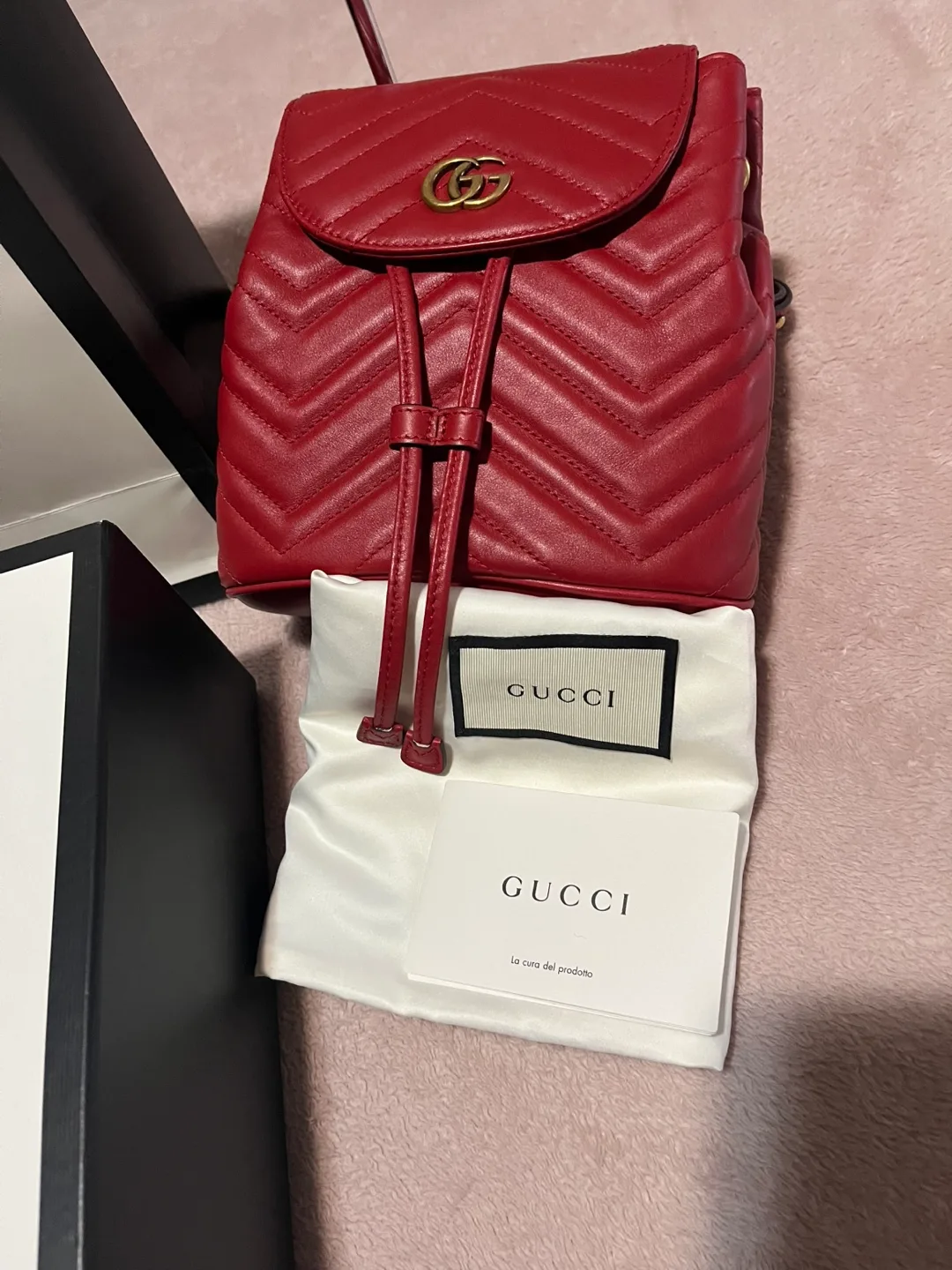 Gucci Mini Red Leather Backpack thumbnail