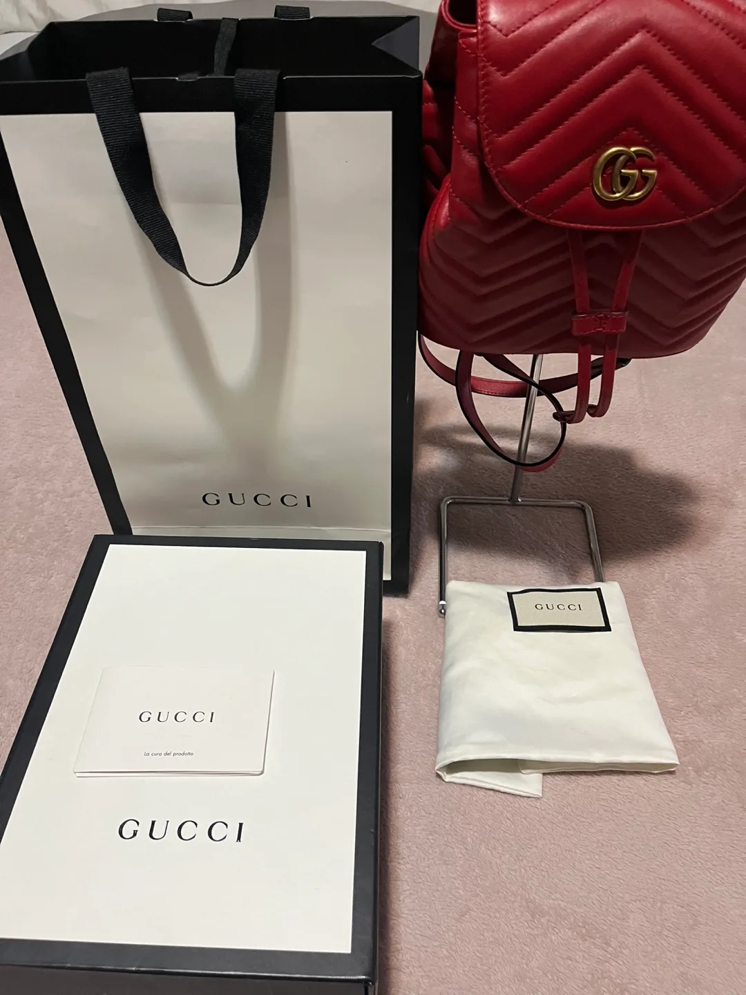 Gucci Mini Red Leather Backpack image indicator(3)