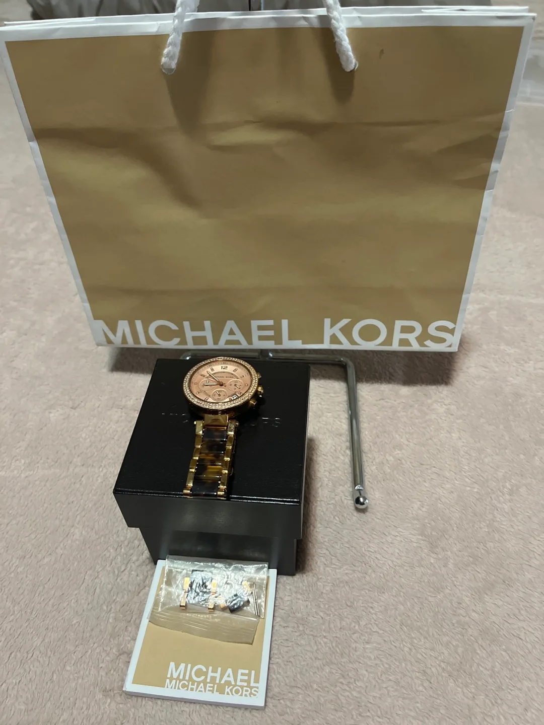 Michael Kors Women's Rose Gold Tortoise Shell Watch thumbnail