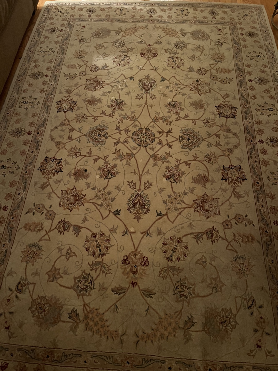 Large Beige Area Rug Floral Pattern - photo 2