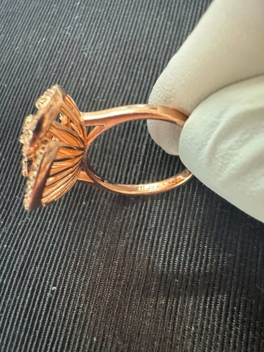 ROSE GOLD Plated over SS 925  Flower Ring SIZE 8 image indicator(2)