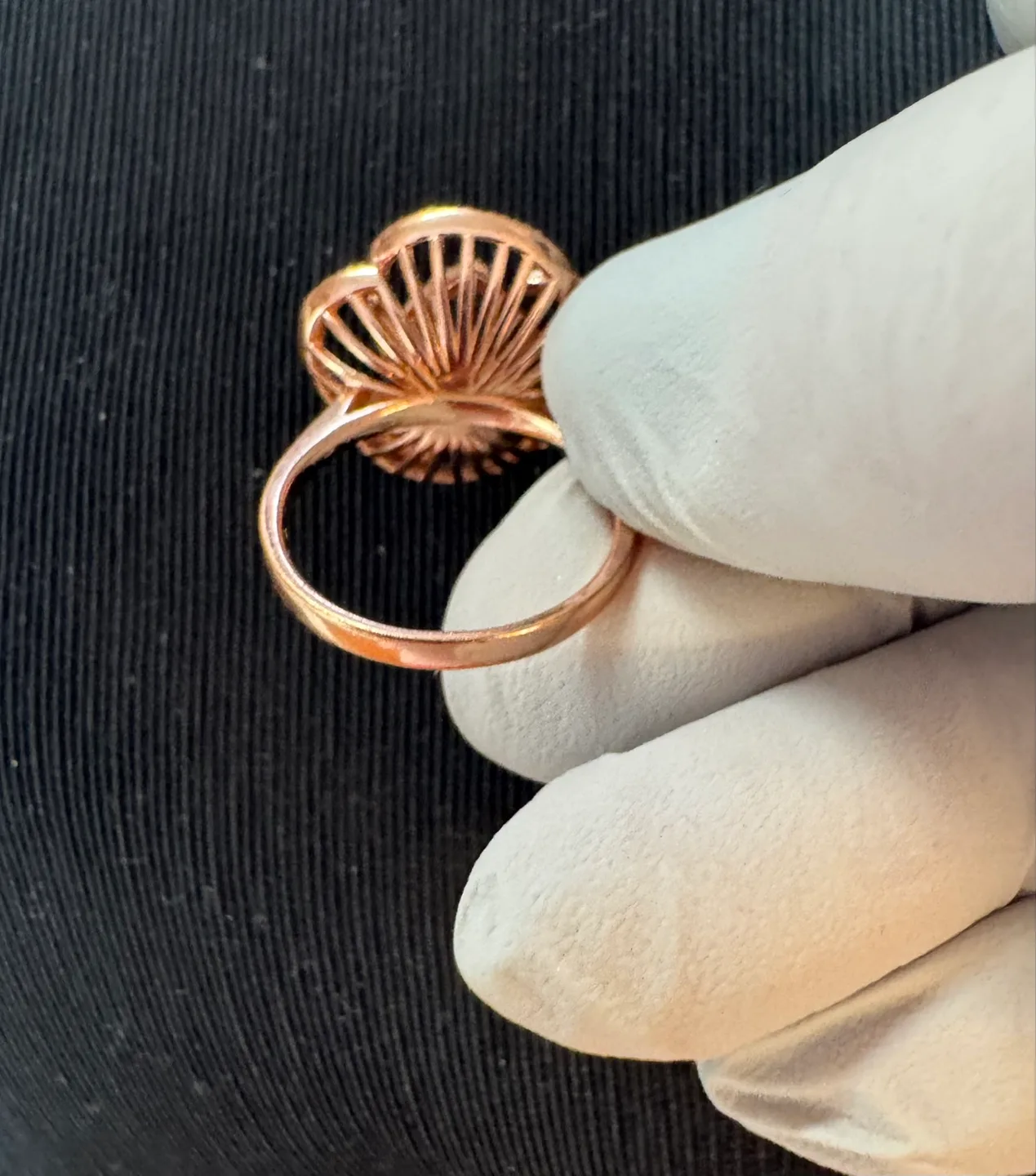 ROSE GOLD Plated over SS 925  Flower Ring SIZE 8 image indicator(3)