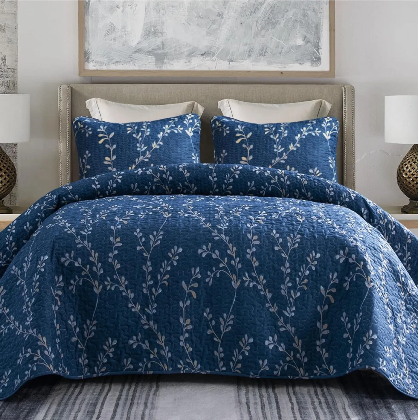 Reversible Boho Quilt Set Queen Size, 3 Piece , Ultra Soft thumbnail