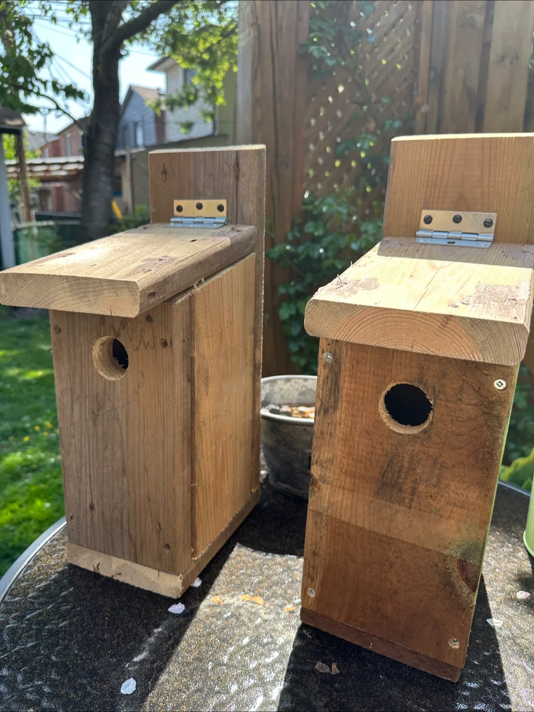 Two Rustic Wooden Birdhouses thumbnail