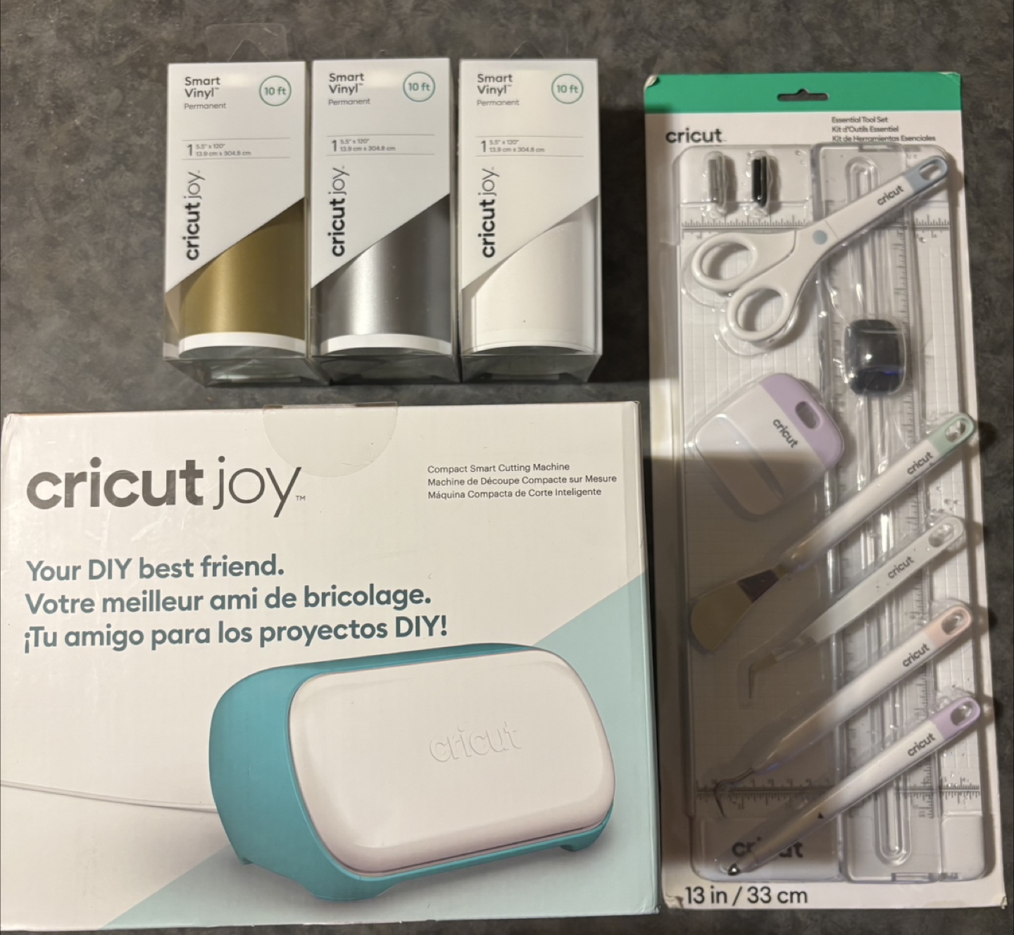 Cricut Joy Machine, Smart Vinyl, and Essential Tool Set Bundle