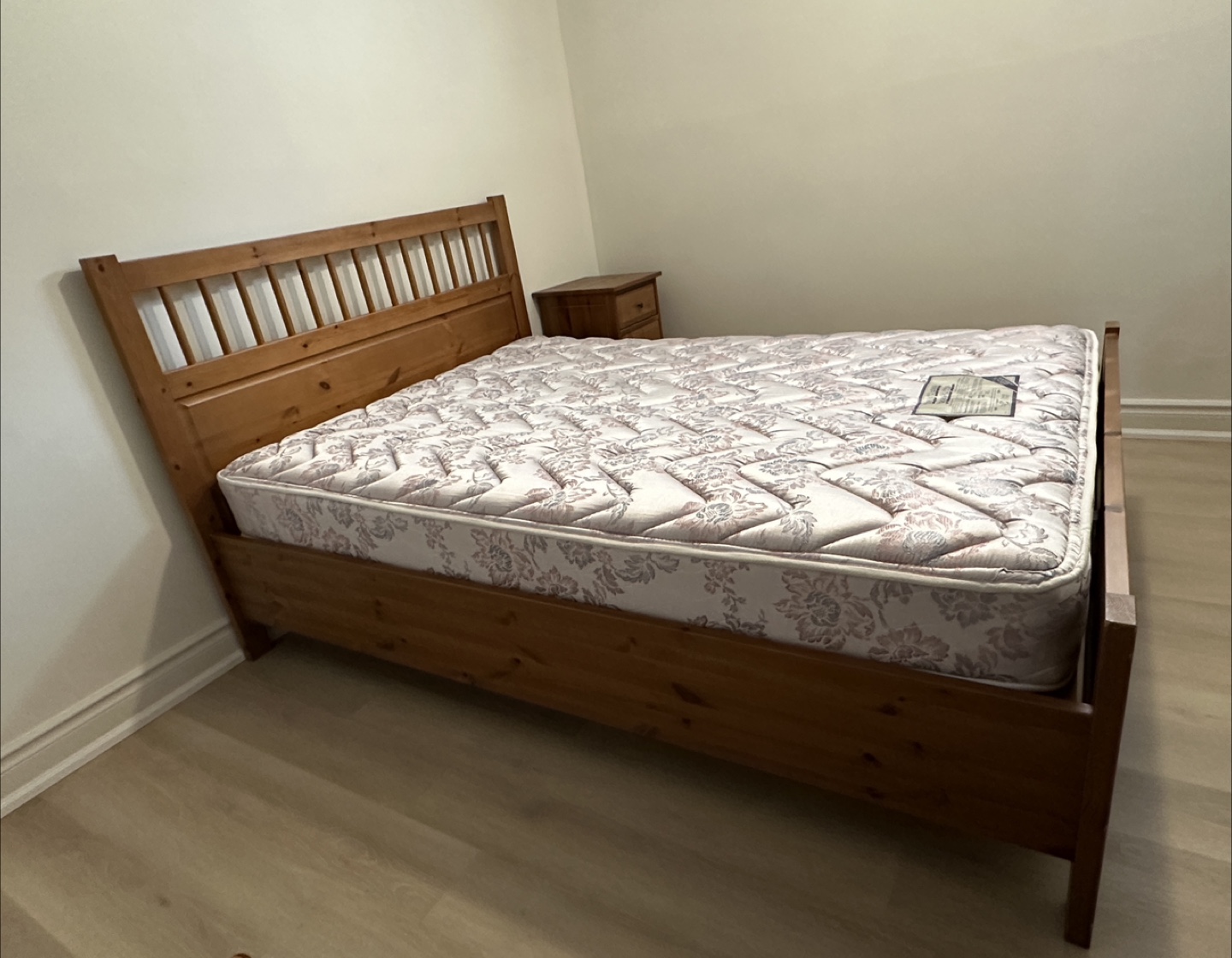 Double /Full Bed Frame with Mattress and Nightstand - photo 3