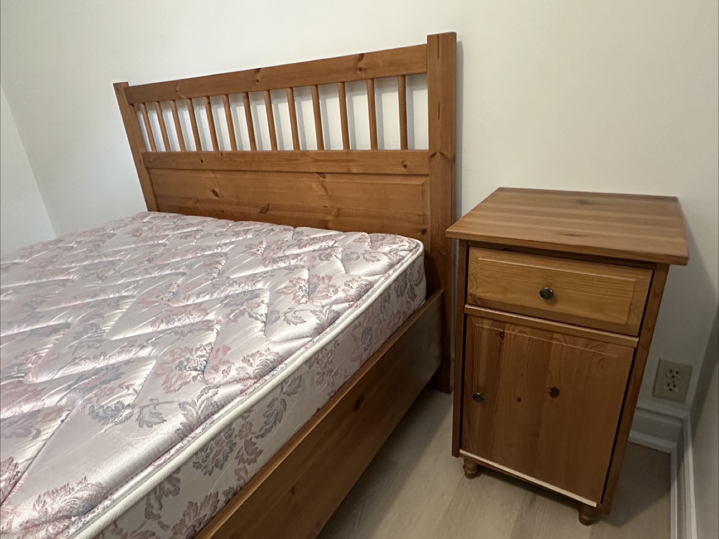 Double /Full Bed Frame with Mattress and Nightstand - photo 2