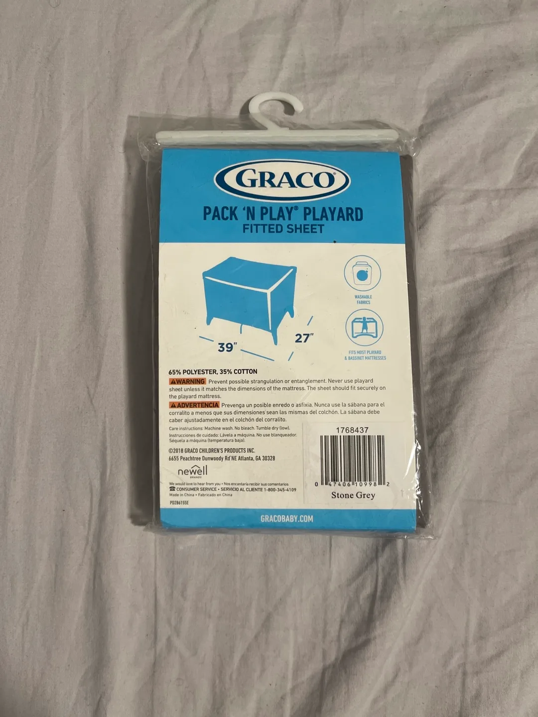 🥕Graco Pack 'n Play Playard Fitted Sheet - Stone Grey image indicator(2)