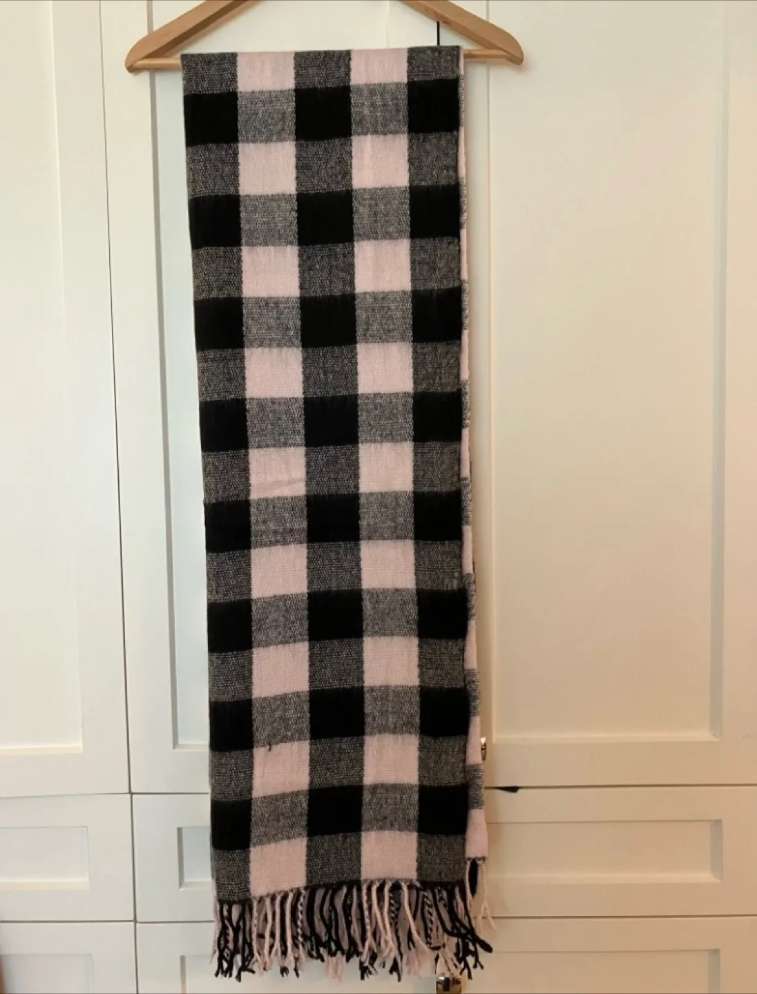 Pink and Black Buffalo Check Scarf thumbnail