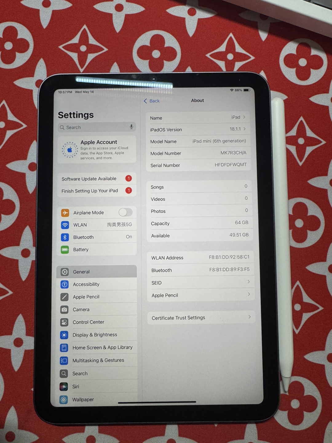 iPad mini (6th generation) 64GB - Purple with Apple Pencil