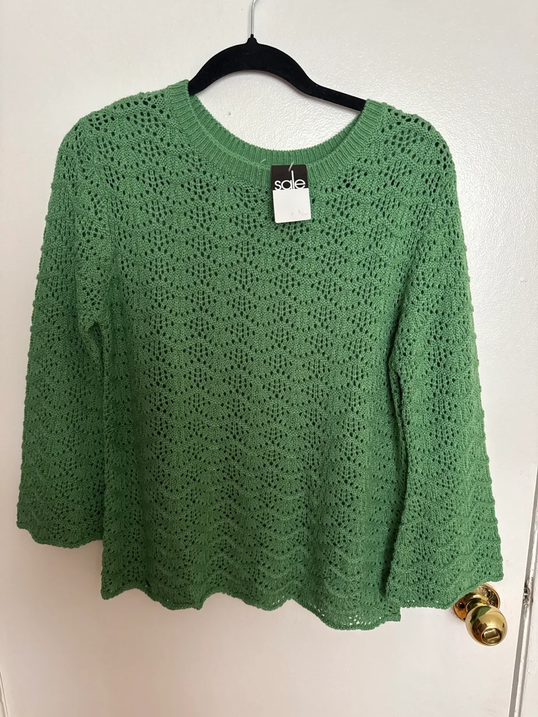 Women’s Green crotchet Sweater thumbnail