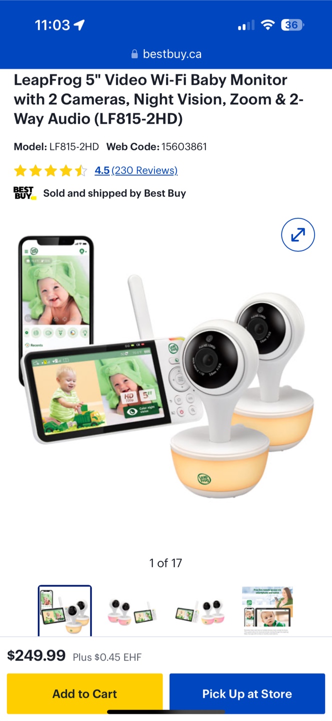 LeapFrog Wi-Fi Baby Monitor with 2 Cameras - photo 2