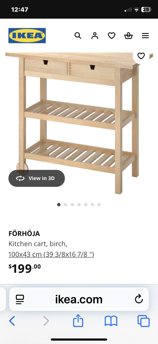 IKEA FÖRHOJA Kitchen Cart - Birch - photo 3