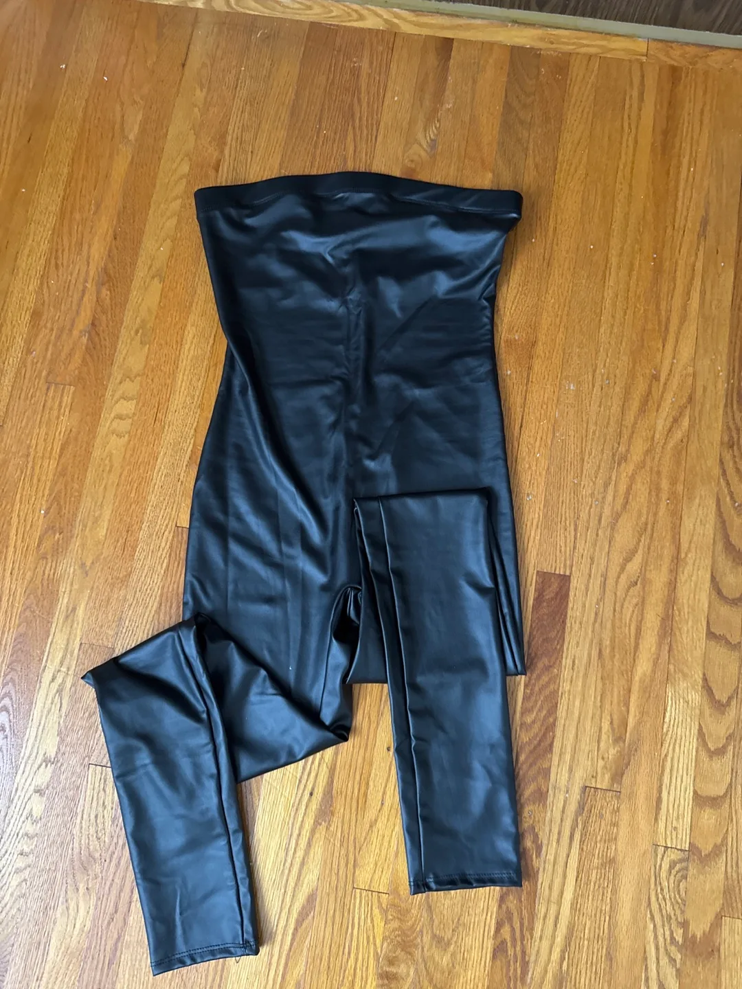 Black Faux Leather Jumpsuit thumbnail