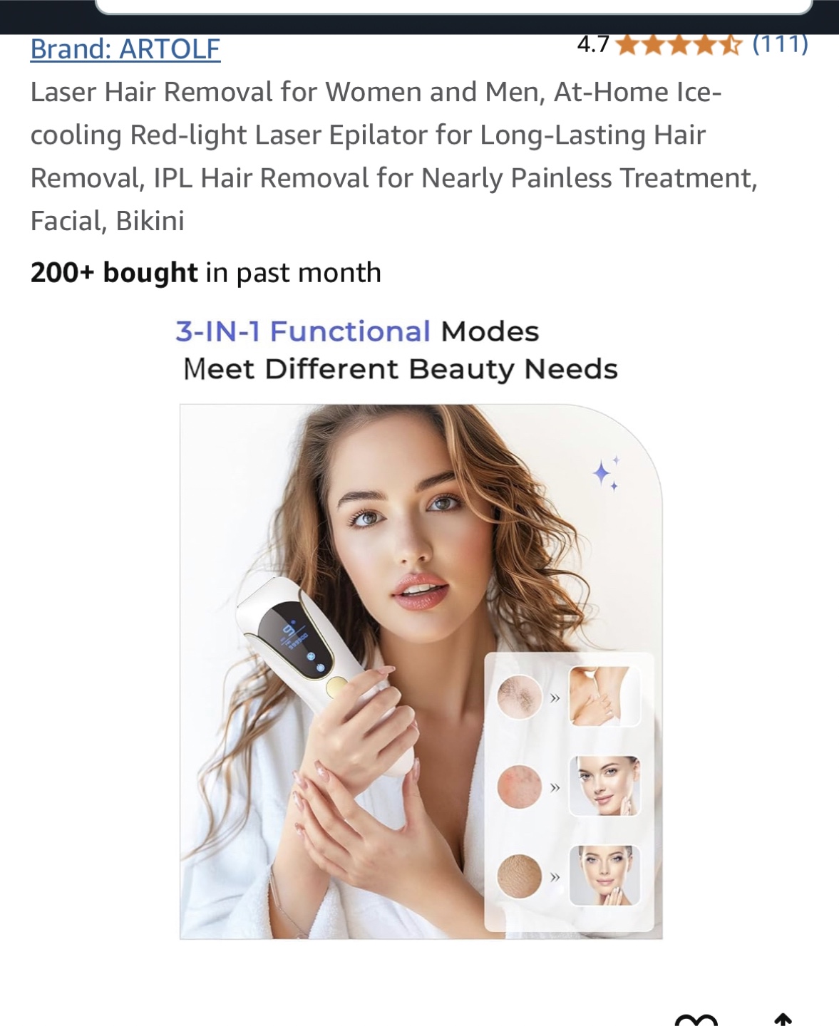 ARTOLF IPL Handheld Laser Hair Removal Device - photo 4